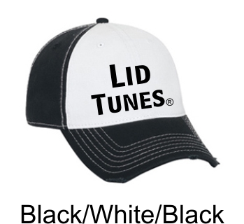 Lid Tunes Distressed Visor Black White Black Cap